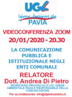 VIDEOCONFERENZA ZOOM 20/01/2020: LA COMUNICAZIONE PUBBLICA E ISTITUZIONALE NEGLI ENTI COMUNALI –  RELATORE DOTT. ANDREA DI PIETRO